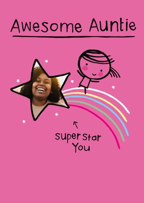 Awesome Auntie Superstar You Photo Upload Birthday Card