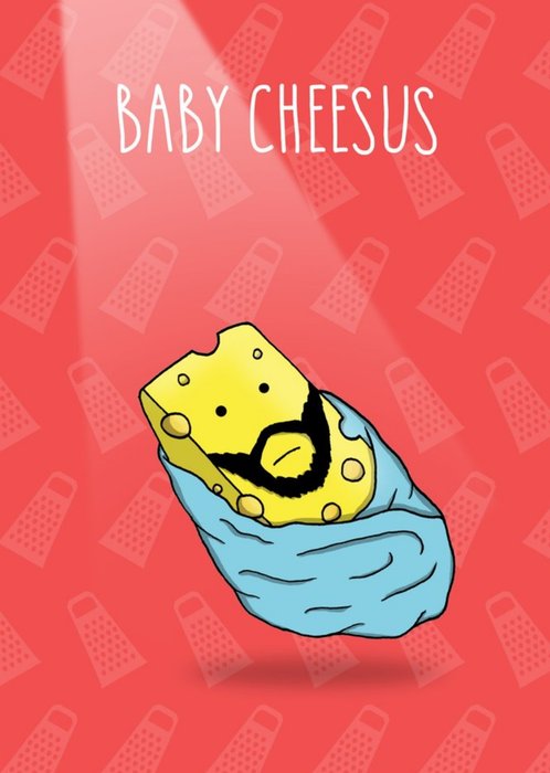 Baby Cheesus Jesus Pun Christmas Card