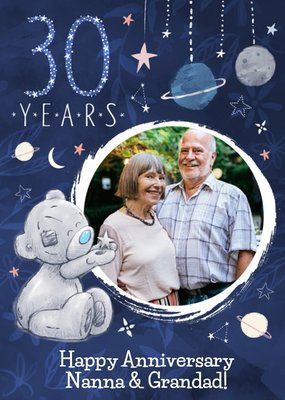 Tatty Teddy 30 Year Anniversary Nanna & Grandad Photo Upload Card