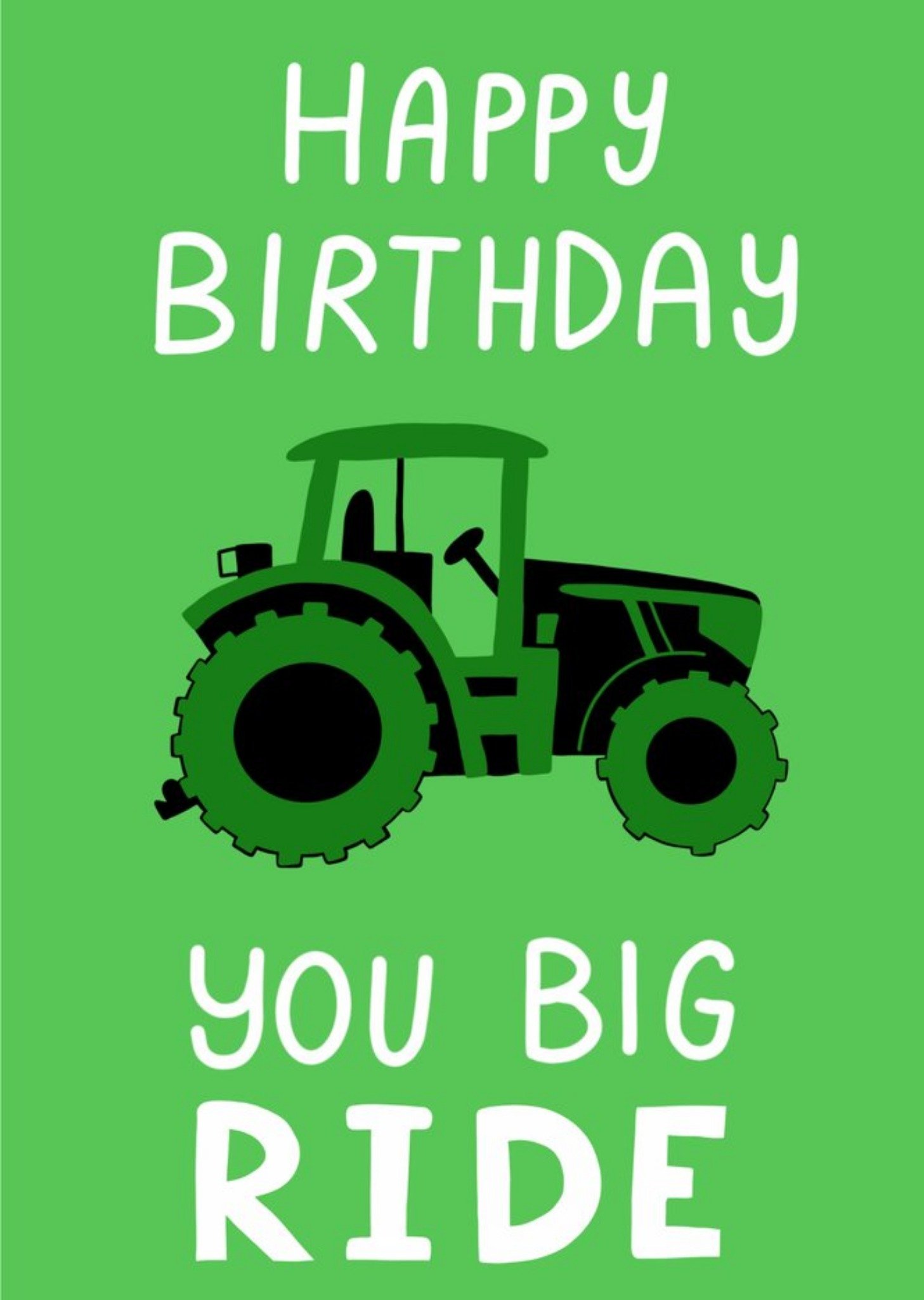 Moonpig Illustrated Tractor You Big Ride Birthday Card