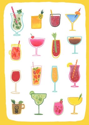 Cocktails Birthday Card - Party