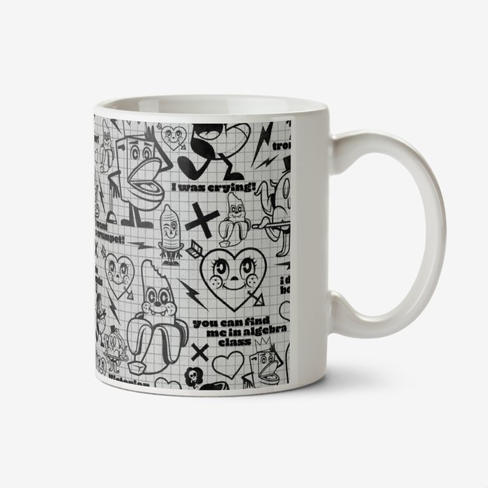 Sex Education Black And White Cartoon Pattern Mug