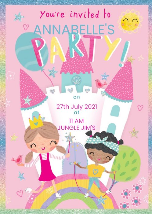 Clintons pink castle invitation