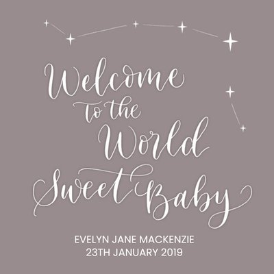 Welcome To The World Sweet Baby Personalised Card