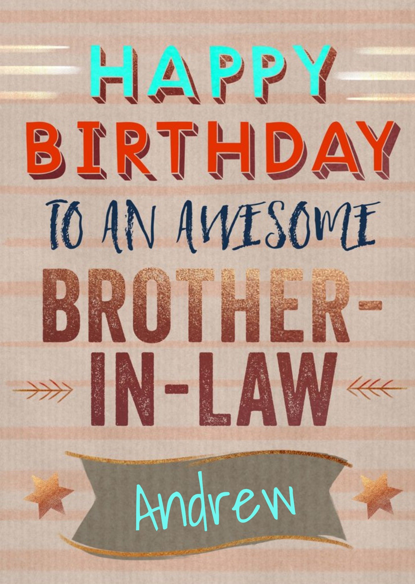 Moonpig Typographic Happy Birthday To An Awesome Brother In Law Card