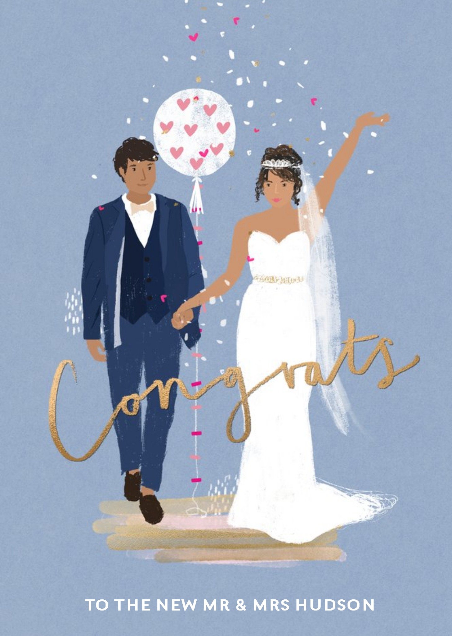 Moonpig Wedding Card - Congrats - The New Mr And Mrs