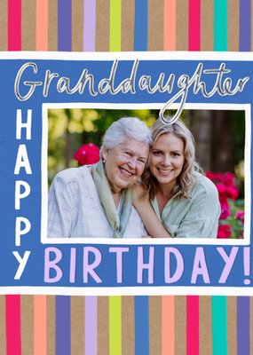 Kaleidoscopic Granddaughter Happy Birthday Photo Upload Birthday Card