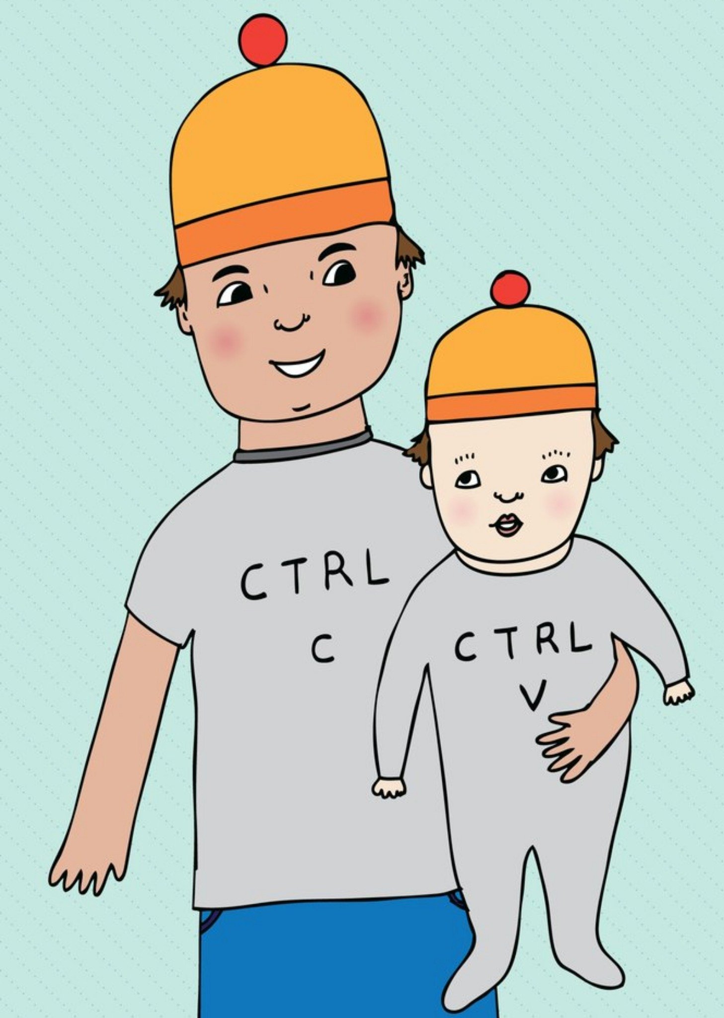 Moonpig Illustration Of A Father And Son Ctrl C Ctrl V New Baby Card
