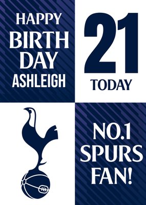 Tottenham Hotspur FC No.1 Spurs Fan 21st Birthday Card