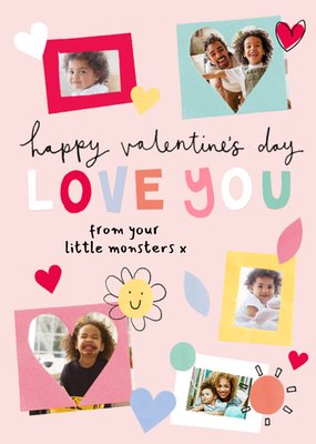 Collage Style From Your Little Monsters Photo Upload Valentine's Day Card