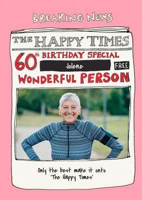 Poet And Painter Photo Milestone Newspaper 60th Birthday Card