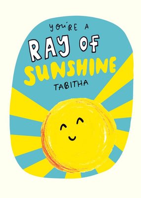 Ray Of Sunshine Personalised Thank You Card