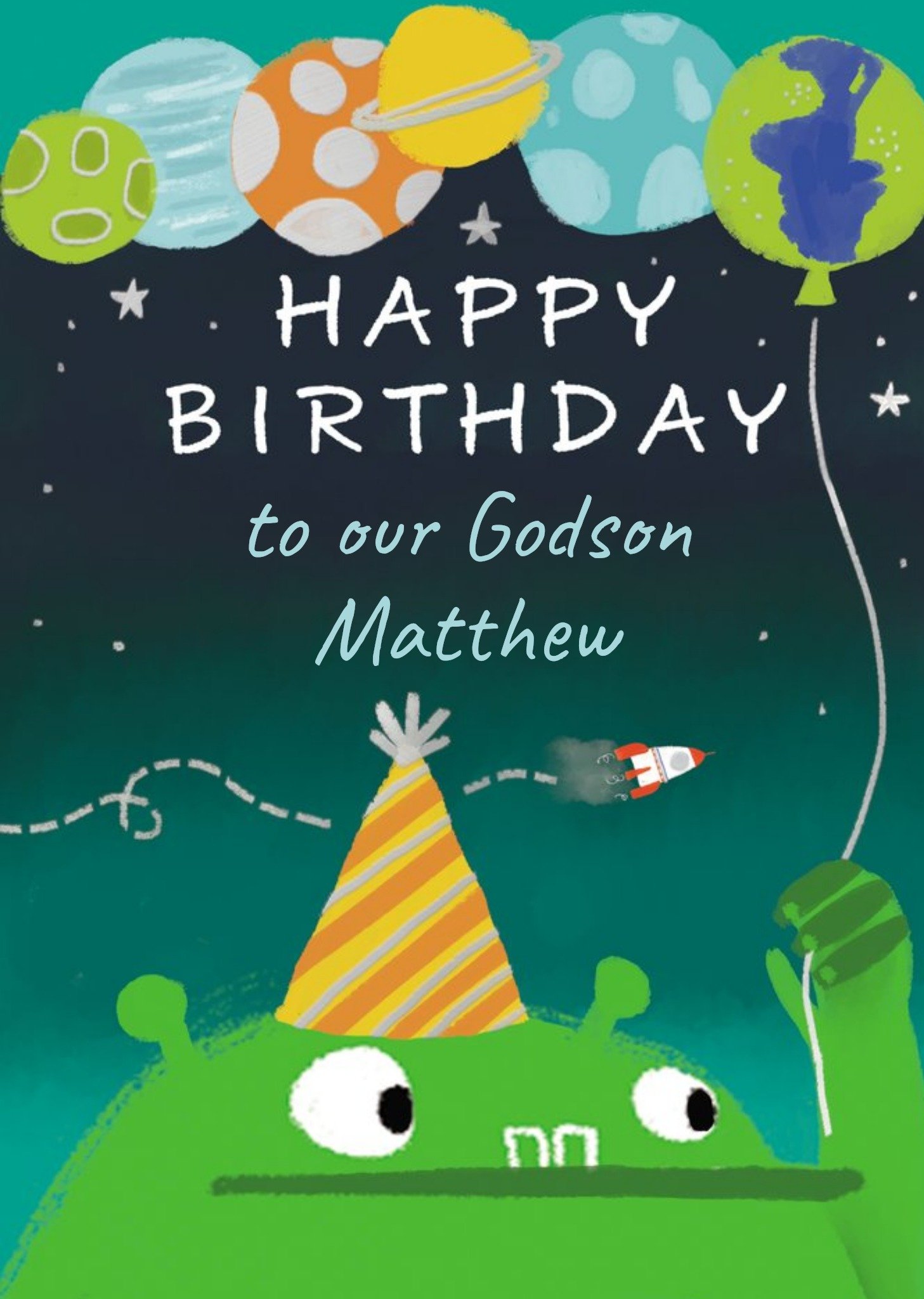 Moonpig To Our Godson Kids Birthday Monster Card