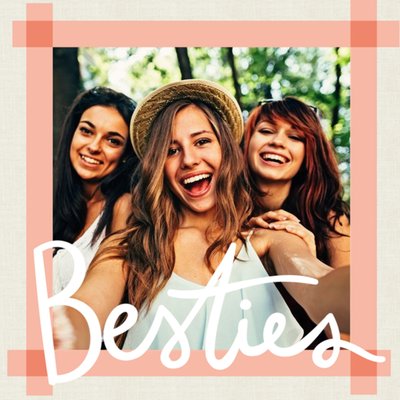 Colourful Border Single-Photo Besties Card