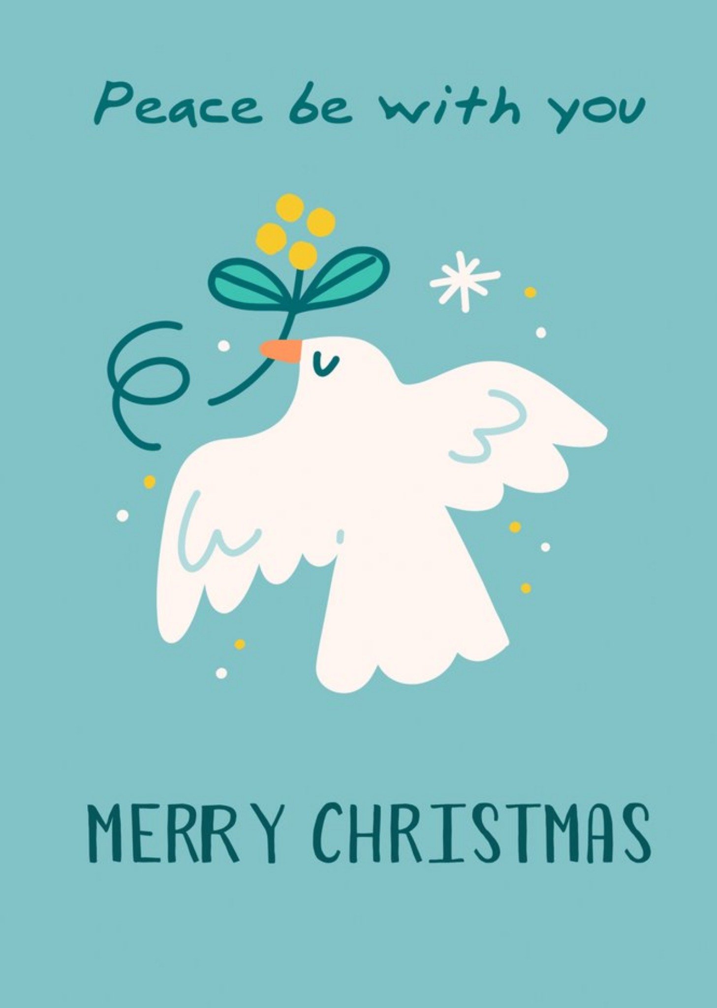 Moonpig Illustrated Dove Christmas Card