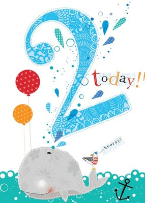 2 Today Cute Whale Birthday Card
