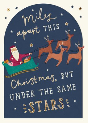 Miles Apart But Under The Same Stars Illustrated Christmas Postcard