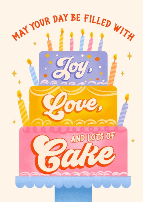 Brit And Co Joy Love And Lots Of Cake Illustrated Birthday Card