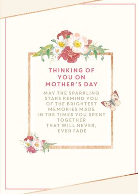 Flowers And Butterflies Thinking Of You On Mother's Day Card