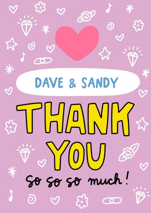 Fun Illustrated Typographic Thank You Card