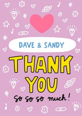 Fun Illustrated Typographic Thank You Card