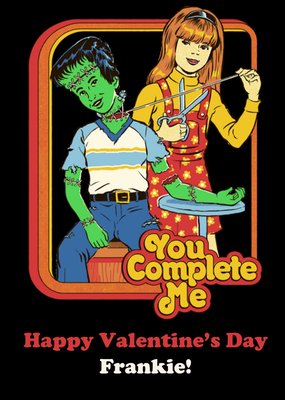 Funny Frankenstein You Complete Me Steven Rhodes Valentine's Card
