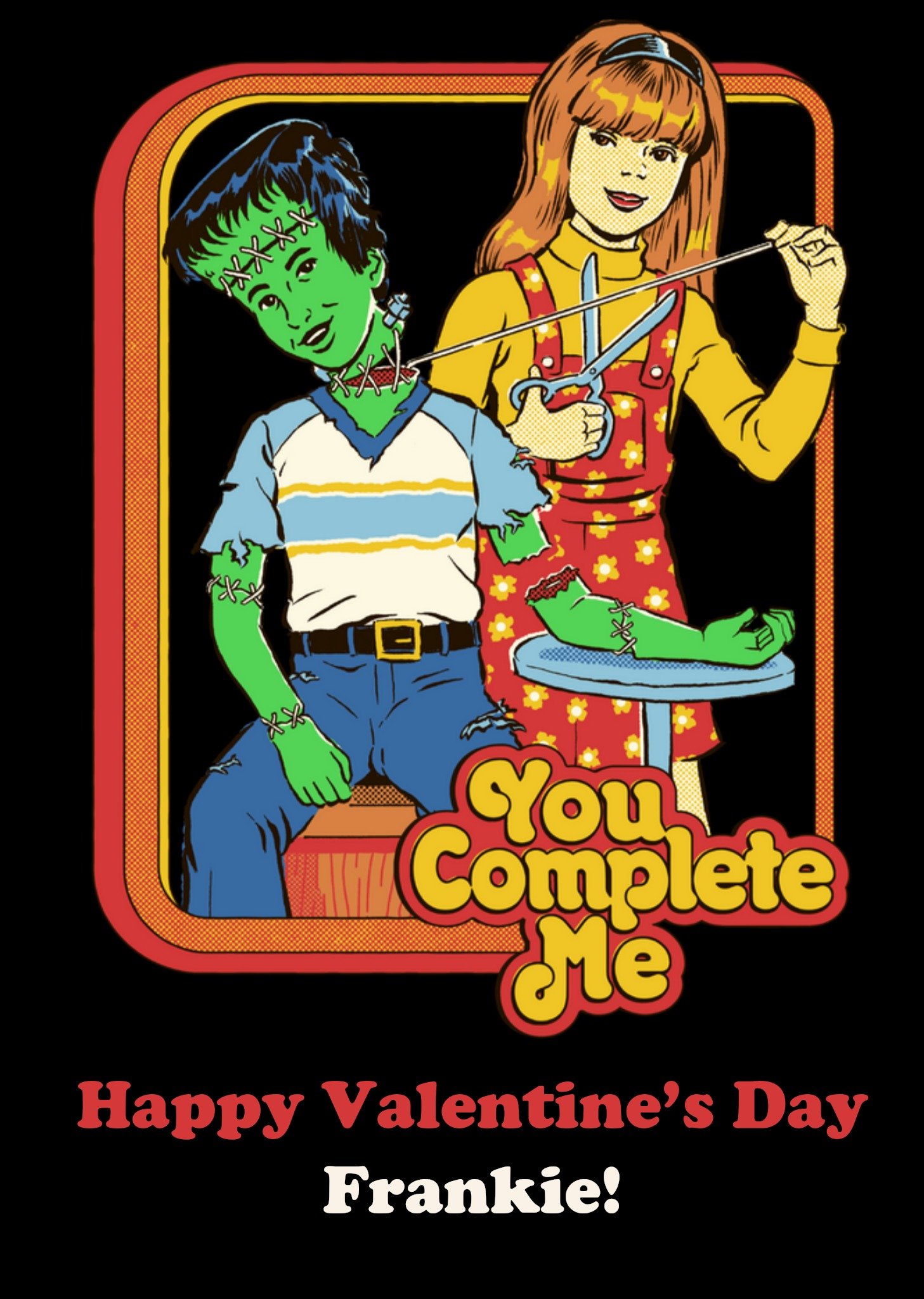 Moonpig Funny Frankenstein You Complete Me Steven Rhodes Valentine's Card, Large
