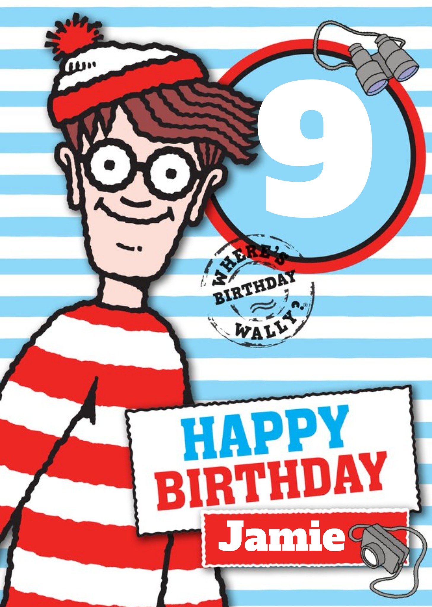 Moonpig Wheres Wally 9th Birthday Personalised Card