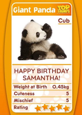 Top Trumps Panda Happy Birthday Card