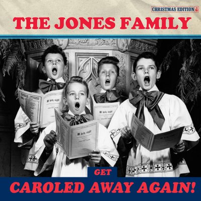 Retro Carolled Away Personalised Christmas Card