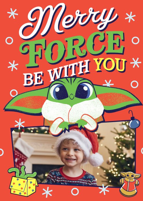 Star Wars The Mandalorian Merry The Force Be With You Photo Upload Christmas Card