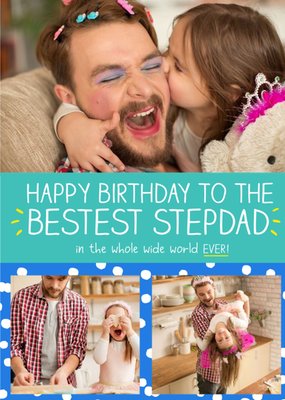 Happy Jackson Bestest Stepdad Personalised Photo Birthday Card