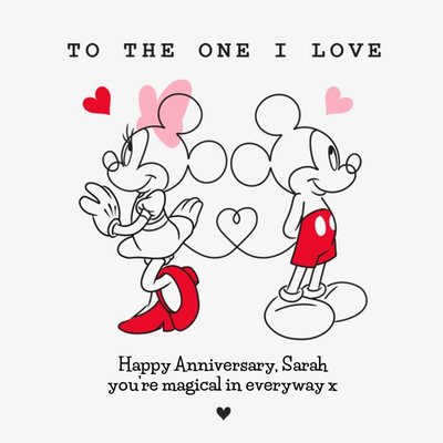 Mickey And Minnie Mouse To The One I Love Anniversary Card