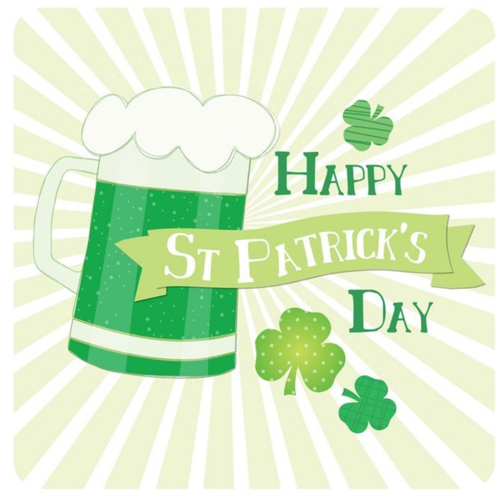 Davora St Patricks Day Pint Of Beer Greetings Card