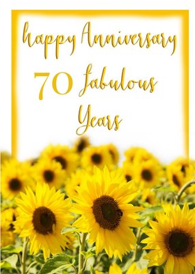 Photographic Field Of Sunflowers Personalise Year Anniversary Card