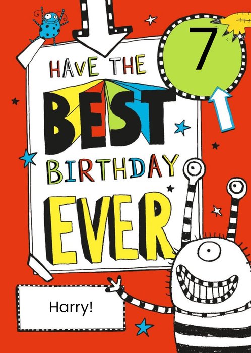 Tom Gates Best Ever 7th Birthday Activity Card