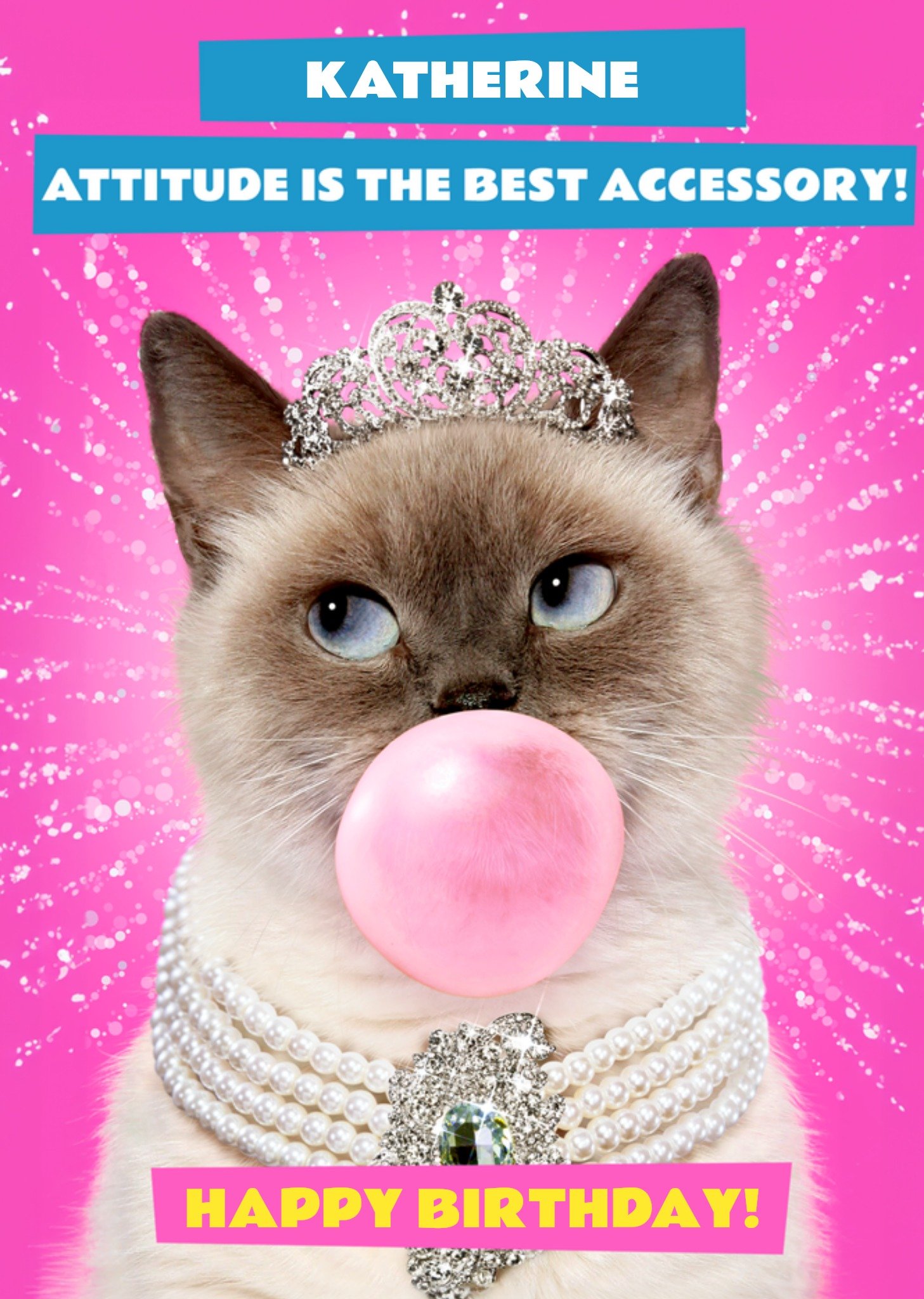 Moonpig Avanti Attitude Is The Best Accessory Funny Cat Birthday Card