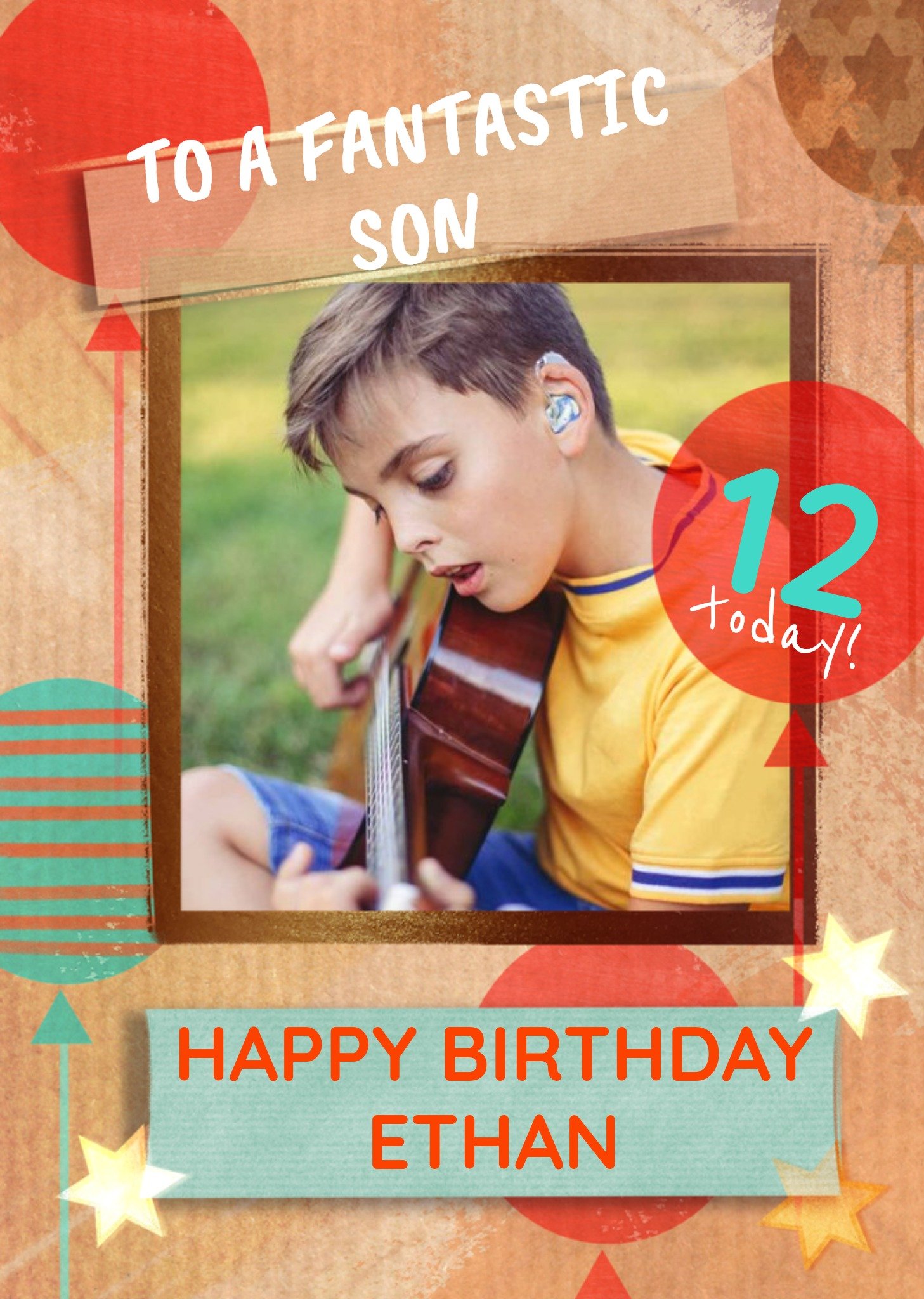 Moonpig To A Fantastic Son Editable Age Photo Upload Birthday Card