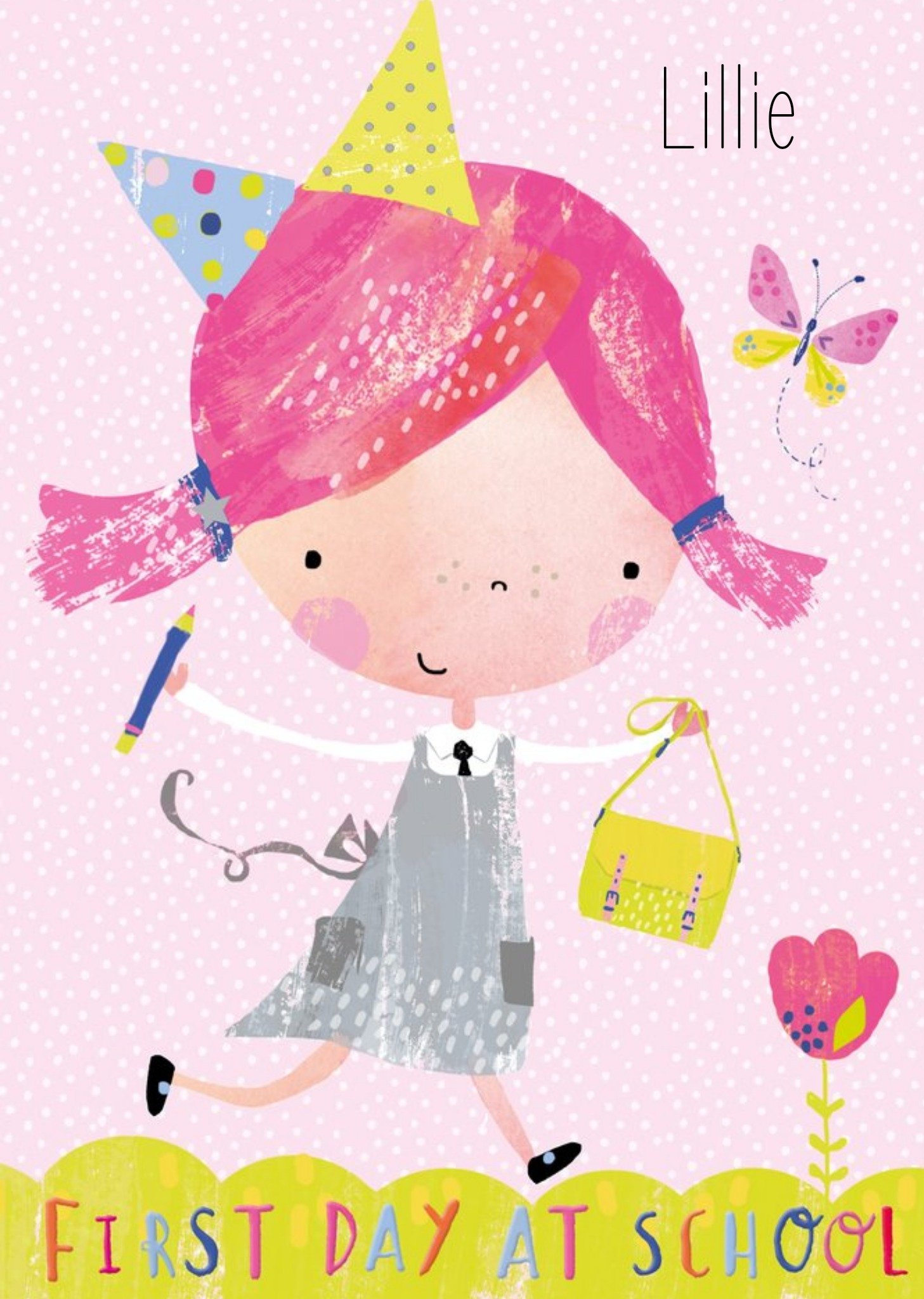 Moonpig Hotchpotch Illustrated First Day At School Cute Daughter For Her Card