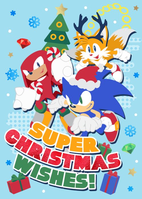 Sega Sonic the Hedgehog Super Christmas Wishes Characters Card