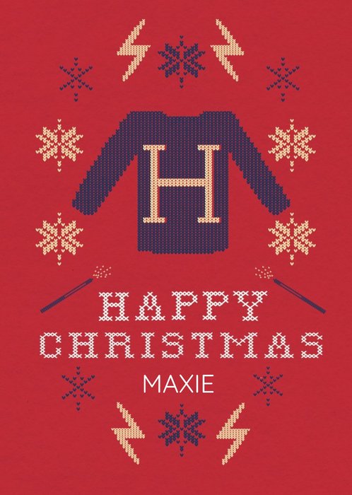 Harry Potter Christmas Jumper card - Happy Christmas