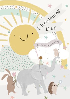 Christening Day Congratulations Illustrated Card