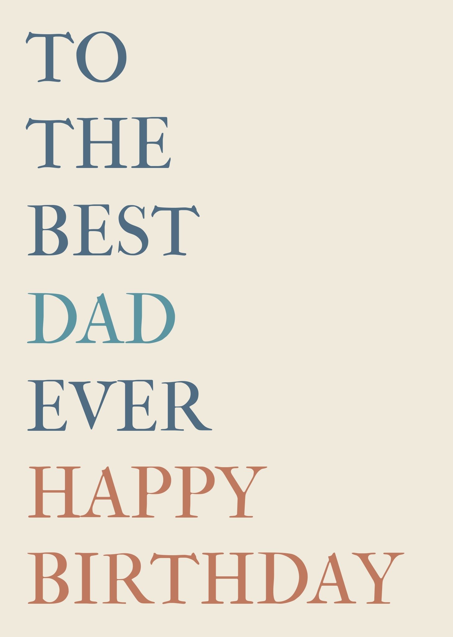 Moonpig To The Best Dad Ever Birthday Card, Large