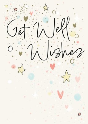 Hallmark Get Well Wishes Typographic Illustrated Card