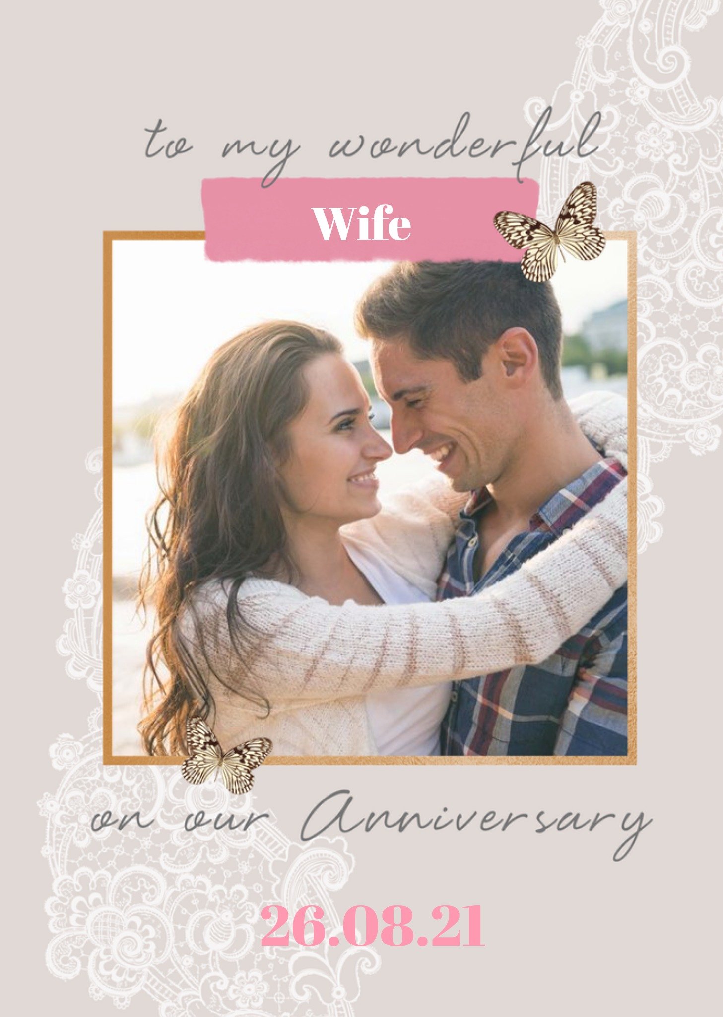 Moonpig Country Garden Nim Ghataaura Photo Upload Anniversary Card