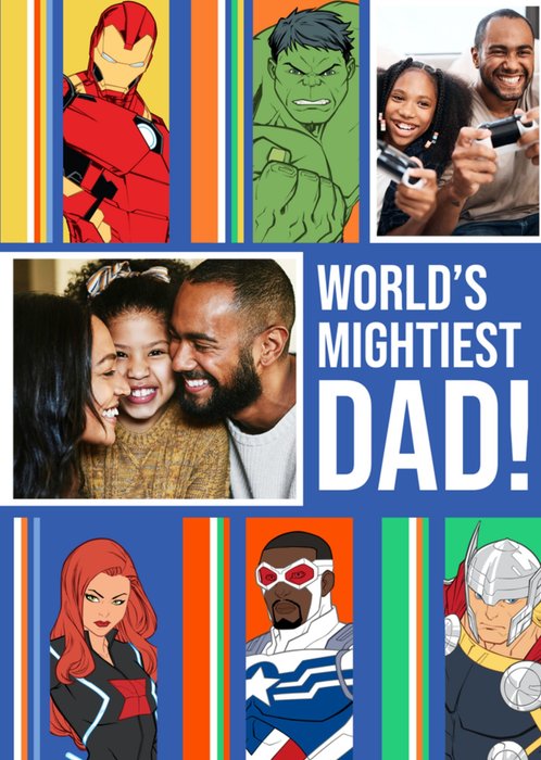 World's Mightiest Dad Photo Upload Father's Day Card