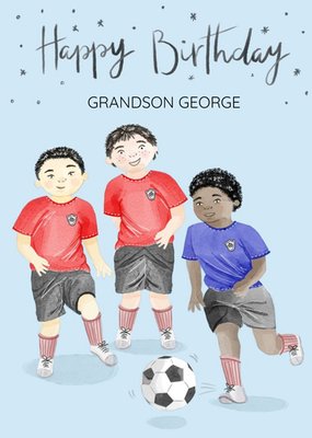 Football Friends Birthday Card For Grandson