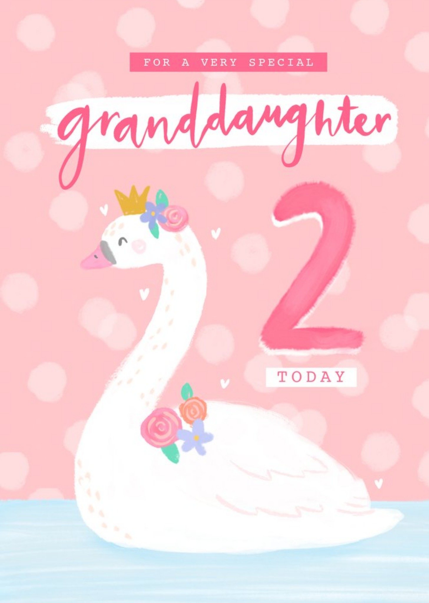 Moonpig Cute Illustration Swan For A Very Special Granddaughter 2 Today Birthday Card