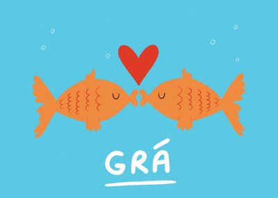 Illlustrated Goldfish 'Grá' Love Card