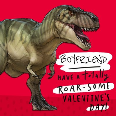 T-Rex Have A Roar-Some Valentine's Day Boyfriend Square Card